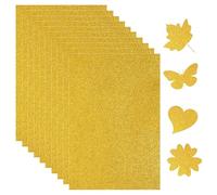 JIEYUCHU 10 Hojas Papel Purpurina, Cartulina Purpurina Oro A4, Oro Atasco de Papel, 250 g/m², para Manualidades, Scrapbooking, Tarjetas de Felicitación