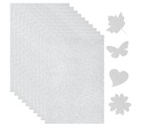 JIEYUCHU 10 Hojas Papel Purpurina, Cartulina Purpurina Plata A4, Plata Atasco de Papel, 250 g/m², para Manualidades, Scrapbooking, Tarjetas de Felicitación