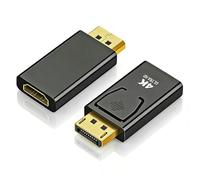 JIEYUCHU Adaptador Displayport a HDMI, 2 Pcs Resolución 4K 1080P Adaptador DisplayPort Macho a HDMI Hembra, para Monitor, Proyector, Mac, Tableta, HDTV