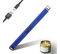 JIEYUCHU Encendedor Electrico, Encendedor Velas, Mechero Electrico USB Recargable Arco Electrico para Velas, Chimenea, Barbacoa, Camping (B-Azul)