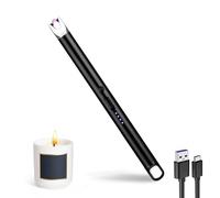 JIEYUCHU Encendedor Electrico, Encendedor Velas, Mechero Electrico USB Recargable Arco Electrico para Velas, Chimenea, Barbacoa, Camping (Negro)