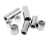 JIEYUZYUO 2/5/10 Tuercas de Acoplamiento Redondas, Conector M3/M4, M5, M6, M8, M10, Tuerca Tubular de Acero Inoxidable 304, Manguito de Unión Alargado/2Pcs M10*14 * 13.0Mm
