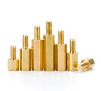 JIEYUZYUO 30 Separadores Hexagonales de Latón M2 M2.5 M3, Espárragos de Bastidor, Espaciadores de Placa Base, Tornillos Hexagonales Roscados para Pilares/7Mm (30Pcs)/M3 (Thread 6Mm)