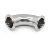 JIEYUZYUO Codo de 90 Grados de Tres Abrazaderas de Acero Inoxidable 304 316L, 3/4" Y 1" Y 2" de Diámetro Exterior, 19/25/38/51/108 Virola Sanitaria 50.5 64 77.5 119 Mm/Ss304/25Mm Ferrule 50.5