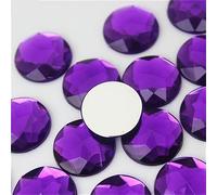JIEYUZYUO Cuentas Redondas Planas de con Diamantes de Imitación de Colores de 25 Mm/Deep Purple/20Pcs