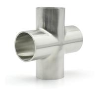JIEYUZYUO Tubería de Acero Inoxidable 304 de Grado Sanitario con Diámetro Exterior de 19/25/38/51/102 Mm, Soldadura a Tope, Derivación de 4 Vías para Cerveza Casera, Licor/Sus304/Pipe Od63.0Mm
