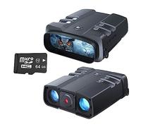 JIEZM Binoculares de visión Nocturna telescopio cámara infrarroja 1920pX1080p Alcance de 700m Pantalla de 4 Pulgadas para observación Caza Tarjeta de 64GB