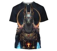 JIFENLI Hombre 3D Estampado Camiseta Anubis, El Antiguo Dios Egipcio De La Muerte Camisetas Gráficas Moda De Verano Ropa De Calle Casual Camiseta De Secado Rápido Impresa En 3D Tops
