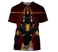 JIFENLI Hombre 3D Estampado Camiseta Anubis, El Antiguo Dios Egipcio De La Muerte Camisetas Gráficas Moda De Verano Ropa De Calle Casual Camiseta De Secado Rápido Impresa En 3D Tops