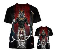 JIFENLI Hombre 3D Estampado Camiseta Anubis, El Antiguo Dios Egipcio De La Muerte Camisetas Gráficas Moda De Verano Ropa De Calle Casual Camiseta De Secado Rápido Impresa En 3D Tops