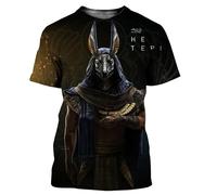 JIFENLI Hombre 3D Estampado Camiseta Anubis, El Antiguo Dios Egipcio De La Muerte Camisetas Gráficas Moda De Verano Ropa De Calle Casual Camiseta De Secado Rápido Impresa En 3D Tops