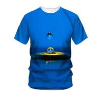 JIFENLI Hombre 3D Estampado Camiseta Camisetas con Estampado De Gotas De Agua Originales De Verano para Hombre Casual Creativo Estilo Simple Camisetas De Manga Corta con Cuello En O Estampa