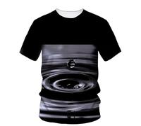 JIFENLI Hombre 3D Estampado Camiseta Camisetas con Estampado De Gotas De Agua Originales De Verano para Hombre Casual Creativo Estilo Simple Camisetas De Manga Corta con Cuello En O Estampa