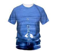 JIFENLI Hombre 3D Estampado Camiseta Camisetas con Estampado De Gotas De Agua Originales De Verano para Hombre Casual Creativo Estilo Simple Camisetas De Manga Corta con Cuello En O Estampa