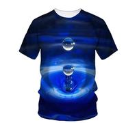 JIFENLI Hombre 3D Estampado Camiseta Camisetas con Estampado De Gotas De Agua Originales De Verano para Hombre Casual Creativo Estilo Simple Camisetas De Manga Corta con Cuello En O Estampa
