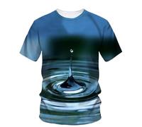 JIFENLI Hombre 3D Estampado Camiseta Camisetas con Estampado De Gotas De Agua Originales De Verano para Hombre Casual Creativo Estilo Simple Camisetas De Manga Corta con Cuello En O Estampa