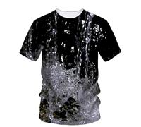 JIFENLI Hombre 3D Estampado Camiseta Camisetas con Estampado De Gotas De Agua Originales De Verano para Hombre Casual Creativo Estilo Simple Camisetas De Manga Corta con Cuello En O Estampa