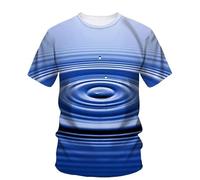JIFENLI Hombre 3D Estampado Camiseta Camisetas con Estampado De Gotas De Agua Originales De Verano para Hombre Casual Creativo Estilo Simple Camisetas De Manga Corta con Cuello En O Estampa