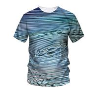 JIFENLI Hombre 3D Estampado Camiseta Camisetas con Estampado De Gotas De Agua Originales De Verano para Hombre Casual Creativo Estilo Simple Camisetas De Manga Corta con Cuello En O Estampa