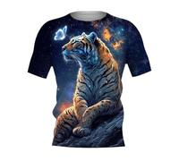JIFENLI Hombre 3D Estampado Camiseta Camisetas De Impresión 3D con Patrón De Tigre De Verano Hombres Mujeres Animal Lindo Cuello O Manga Corta Camiseta Harajuku De Gran Tamaño Hombre
