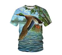 JIFENLI Hombre 3D Estampado Camiseta Fotografía De Verano Paisaje Al Aire Libre Perro De Caza Motocicleta Camiseta Unisex Con Impresión Digital 3D Cuello Redondo Manga Corta Suelta Elástica Media Mang