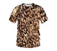JIFENLI Hombre 3D Estampado Camiseta Fotografía De Verano Paisaje Al Aire Libre Perro De Caza Motocicleta Camiseta Unisex Con Impresión Digital 3D Cuello Redondo Manga Corta Suelta Elástica Media Mang