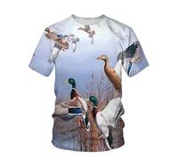 JIFENLI Hombre 3D Estampado Camiseta Fotografía De Verano Paisaje Al Aire Libre Perro De Caza Motocicleta Camiseta Unisex Con Impresión Digital 3D Cuello Redondo Manga Corta Suelta Elástica Media Mang