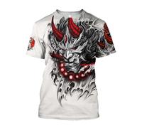 JIFENLI Hombre 3D Estampado Camiseta Japón Samurai Hannya Oni Máscara Patrón De Serpiente Camisetas Impresas En 3D Hombres Mujeres Camiseta De Manga Corta De Gran Tamaño