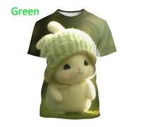 JIFENLI Hombre 3D Estampado Camiseta Moda Animal Lindo Conejo Camisetas Impresas En 3D Verano Hombres Mujeres Camiseta De Manga Corta Camisetas Harajuku De Gran Tamaño Tops
