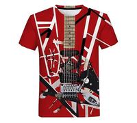 JIFENLI Hombre 3D Estampado Camiseta Música Guitarra Camiseta Impresión 3D Verano Hombres Mujeres Unisex Camisetas con Cuello O Casual Camisetas De Manga Corta Ropa De Moda De Gran Tamaño