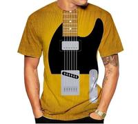 JIFENLI Hombre 3D Estampado Camiseta Música Guitarra Camiseta Impresión 3D Verano Hombres Mujeres Unisex Camisetas con Cuello O Casual Camisetas De Manga Corta Ropa De Moda De Gran Tamaño