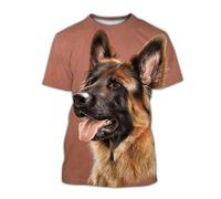 JIFENLI Hombre 3D Estampado Camiseta Pet Dog 3D Print T-Shirts Men Women German Shepherd Animal Short Sleeve T Shirt Oversized Harajuku Tees Tops
