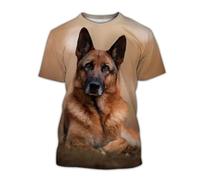 JIFENLI Hombre 3D Estampado Camiseta Pet Dog 3D Print T-Shirts Men Women German Shepherd Animal Short Sleeve T Shirt Oversized Harajuku Tees Tops