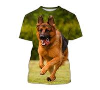 JIFENLI Hombre 3D Estampado Camiseta Pet Dog 3D Print T-Shirts Men Women German Shepherd Animal Short Sleeve T Shirt Oversized Harajuku Tees Tops