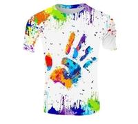 JIFENLI Hombre 3D Estampado Camiseta Summer Inkjet Black Palm Graffiti Camiseta Unisex Con Estampado 3D Cuello Redondo Manga Corta Para Hombre Sudadera Holgada Elástica De Media Manga Top De Gran Tama