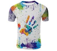 JIFENLI Hombre 3D Estampado Camiseta Summer Inkjet Black Palm Graffiti Camiseta Unisex Con Estampado 3D Cuello Redondo Manga Corta Para Hombre Sudadera Holgada Elástica De Media Manga Top De Gran Tama