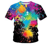 JIFENLI Hombre 3D Estampado Camiseta Summer Inkjet Black Palm Graffiti Camiseta Unisex Con Estampado 3D Cuello Redondo Manga Corta Para Hombre Sudadera Holgada Elástica De Media Manga Top De Gran Tama