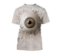 JIFENLI Hombre 3D Estampado Camiseta Verano Eye Art Camisetas Impresas En 3D Hombres Mujeres Camiseta De Órgano De Rostro Humano Camiseta Harajuku De Tamaño Alto