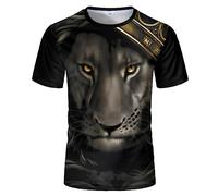 JIFENLI Hombre 3D Estampado Camiseta Verano León Tigre Animal Unisex Camiseta Con Estampado Digital 3D Cuello Redondo Camiseta Suelta Elástica De Manga Corta Media Manga De Secado Rápido Camiseta De G