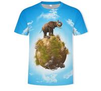 JIFENLI Hombre 3D Estampado Camiseta Verano Perro Animal Unisex 3D Impresión Digital Camiseta Cuello Redondo Manga Corta Suelta Estiramiento Media Manga Pug Top De Gran Tamaño