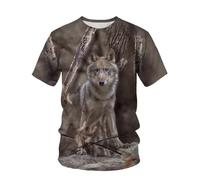 JIFENLI Hombre 3D Estampado Camiseta Verano Selva Conejo Ciervo Jabalí Camuflaje Animal Al Aire Libre Unisex Impresión Digital 3D Camiseta Cuello Redondo Hombres Suelta Manga Corta Casual Deportes Med