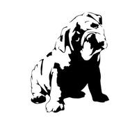 JIFENLI Pegatina De Coche Moda Divertida Bulldog Británico Apliques De Pvc Perro Mascota Animal Pegatina De Coche Accesorios Art Deco Negro/Blanco, 15Cm * 12Cm