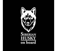 JIFENLI Pegatinas De Coche Siberiano Husky Coche Pvc Accesorios De Decoración De Coche Pegatinas Creativo Impermeable Protector Solar Negro/Blanco, 15 Cm * 6 Cm