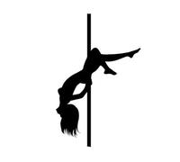 JIFENLI Pegatinas Para Automóviles 11.2X17.6Cm Sexy Pole Dancing Girl Coche Vinyl Styling Negro/Plata