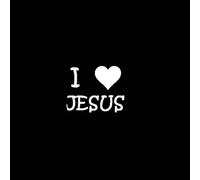 JIFENLI Pegatinas Para Automóviles 12.7Cmx10.1Cm Love Jesus Motorcycle Car Sticker Decals Negro/Plata