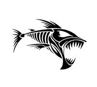 JIFENLI Pegatinas Para Automóviles 12.7X8.7Cm Esqueleto Espinas De Pescado Vinilo Decoral Coche Pegatina Decoración De Ventana Divertida Pegatina De Coche