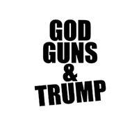 JIFENLI Pegatinas Para Automóviles 12Cmx14.8Cm God Guns Trump Calcomanía Vinilo Plateado Balck
