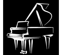 JIFENLI Pegatinas Para Automóviles 13.6Cmx15.3Cm Dibujos Animados Piano Motocicleta Vinilo Decoración Coche Pegatina Negro/Plata