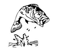 JIFENLI Pegatinas Para Automóviles 14.3X15.2Cm Bass Fish Jumping Water Pond Lake Funny Car Boby Decoral