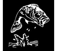 JIFENLI Pegatinas Para Automóviles 14.3X15.2Cm Bass Fish Jumping Water Pond Lake Funny Car Boby Decoral